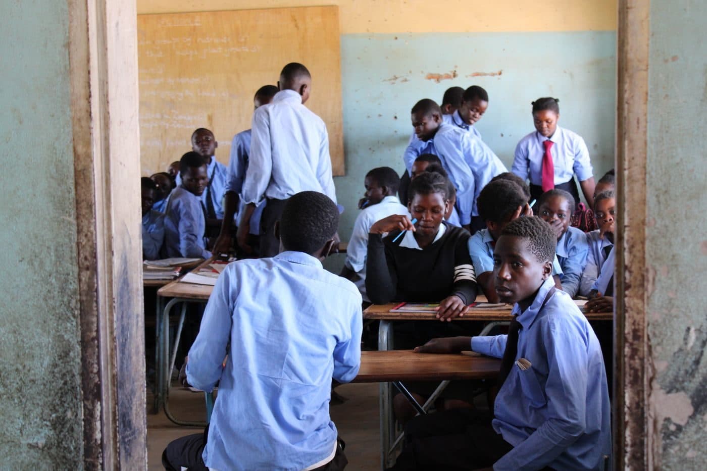 Learners in a Zambian classroom
